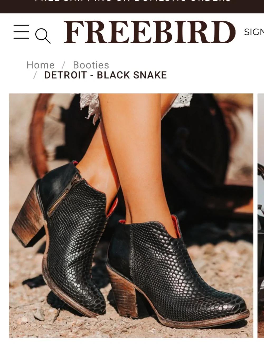 Freebird by Steven Detroit Boots Black Snake Embossed Leather Ankle‎ Booties 9